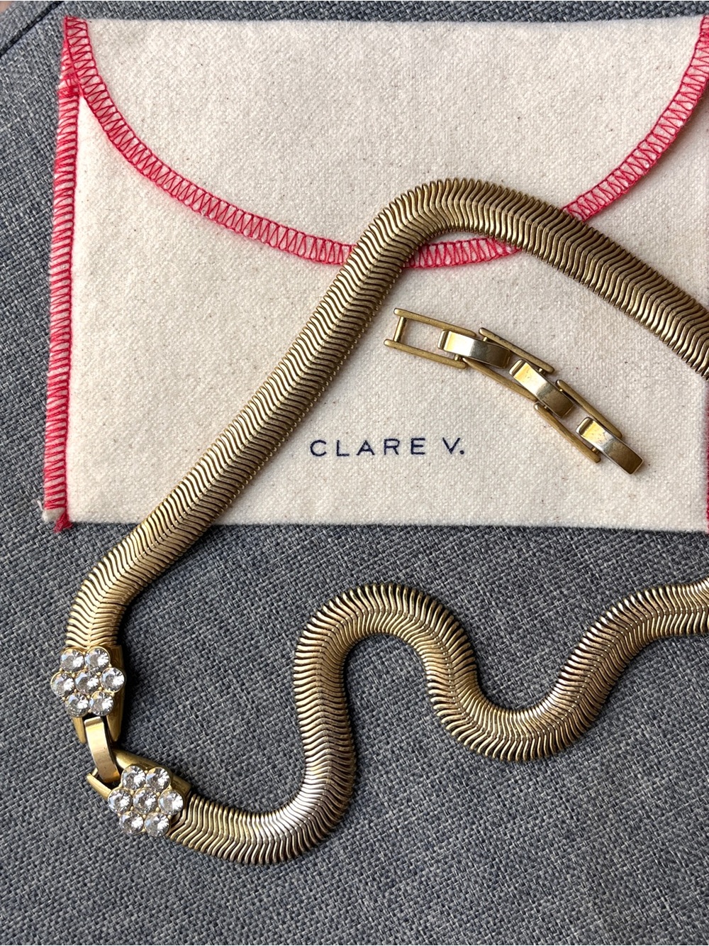 Clare Gold-Tone Snake Chain Collar Necklace - Picture 5 of 9